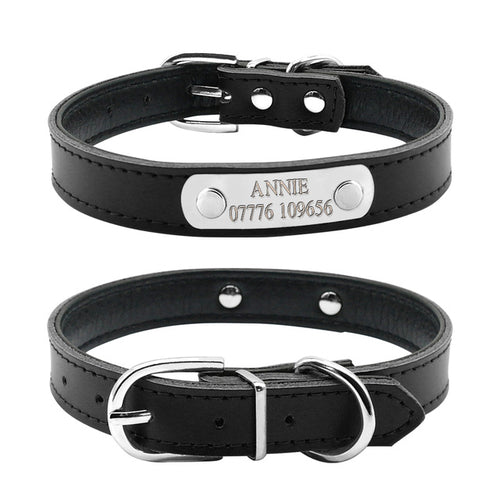 Leather Personalized Dog Collars Custom Cat Pet