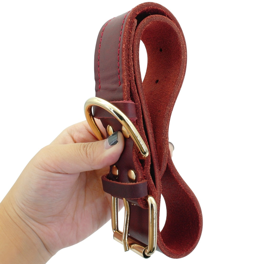 Dog Puppy Collar Genuine Leather Pet Collars For
