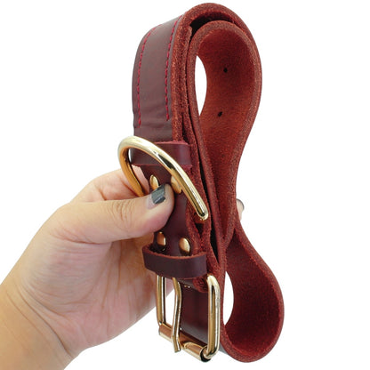 Dog Puppy Collar Genuine Leather Pet Collars For