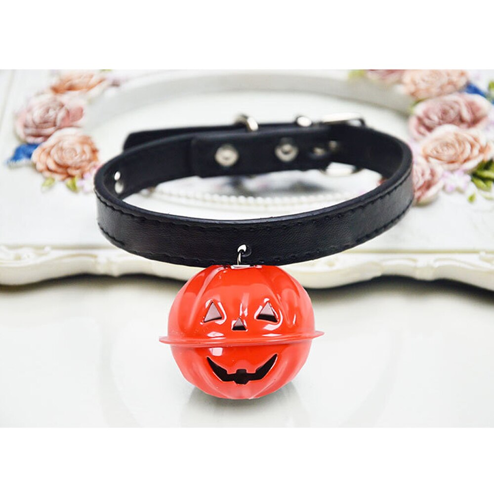 Halloween Pet Collar With Pumpkin Bell Dog Cats