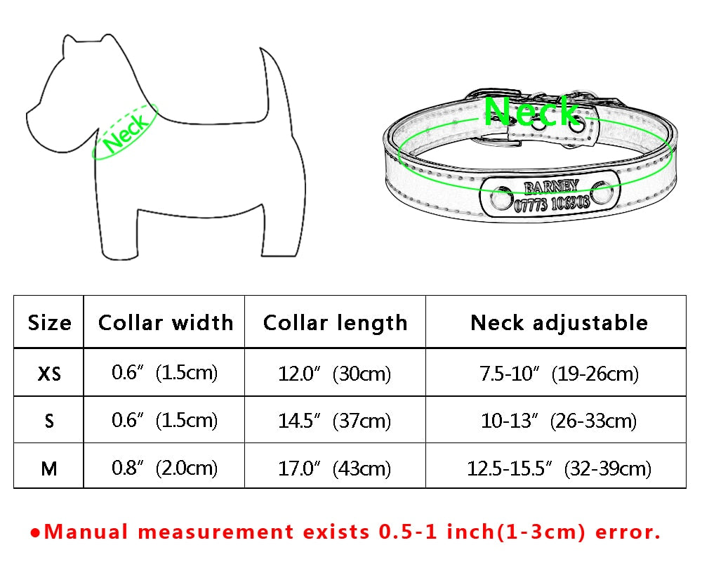 Leather Personalized Dog Collars Custom Cat Pet