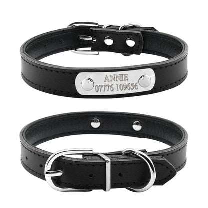 Leather Personalized Dog Collars Custom Cat Pet