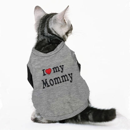 Love Cat Clothes Cotton Pet T Shirts Clothing For