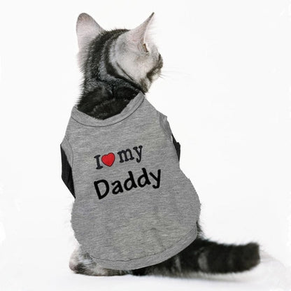 Love Cat Clothes Cotton Pet T Shirts Clothing For