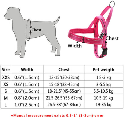 No Pull Reflective Dog Harness Leash Set Pet Vest