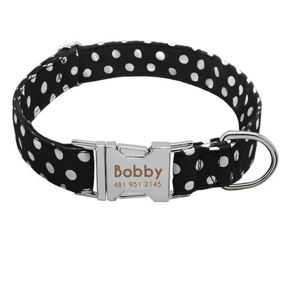Personalized Dog Collar Dot Dogs Collars Nylon Pet
