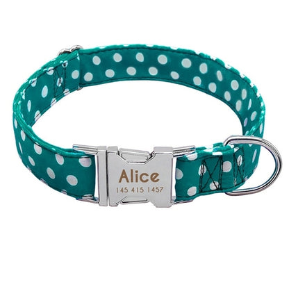Personalized Dog Collar Dot Dogs Collars Nylon Pet