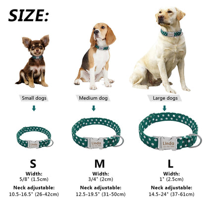 Personalized Dog Collar Dot Dogs Collars Nylon Pet