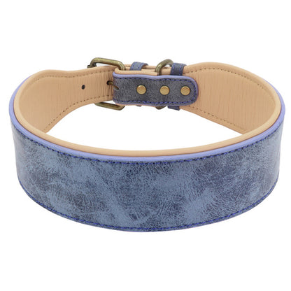 Wide Leather Dog Collar Large Soft Padded Pet Dog