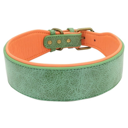 Wide Leather Dog Collar Large Soft Padded Pet Dog