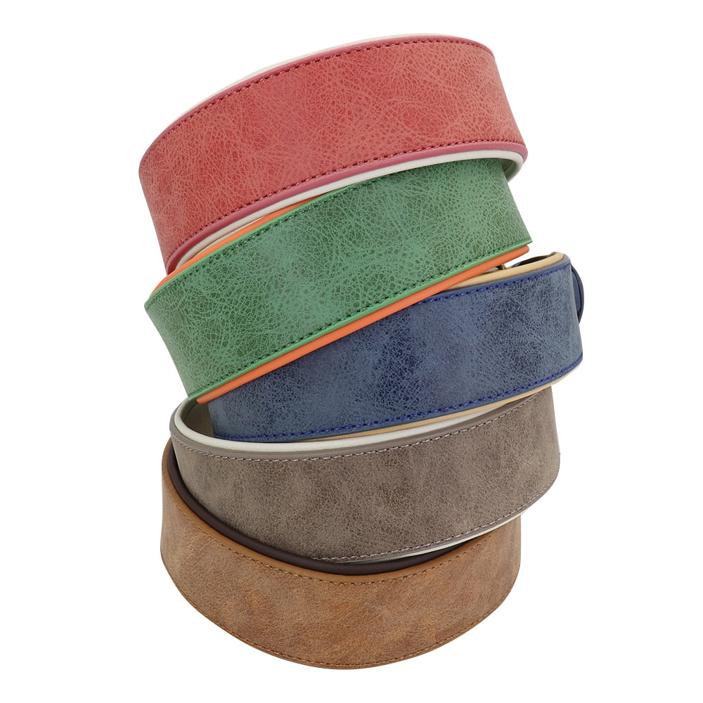 Wide Leather Dog Collar Large Soft Padded Pet Dog